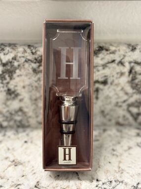 Brand New Monogram “H” Metal Wine Bottle Stopper